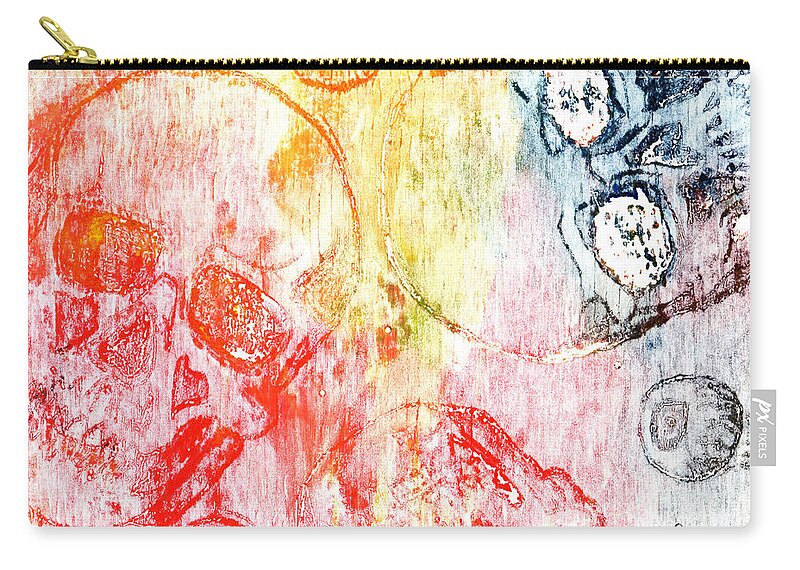 Skull Zip Pouch featuring the mixed media Ghosted Multi by Shana Rowe Jackson
