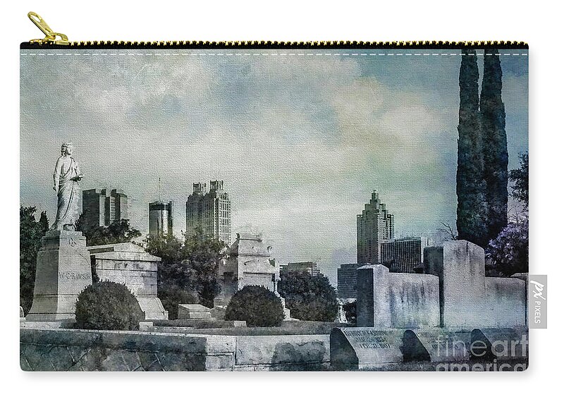 Oakland Cemetery Carry-all Pouch featuring the photograph Ghostly Oakland Cemetery by Doug Sturgess