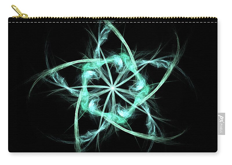 White Zip Pouch featuring the digital art Ghostly Star by Thomas Pendock