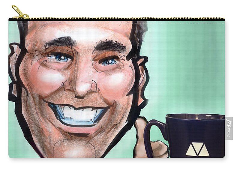  Zip Pouch featuring the digital art Gift Caricature Commision by Kevin Middleton