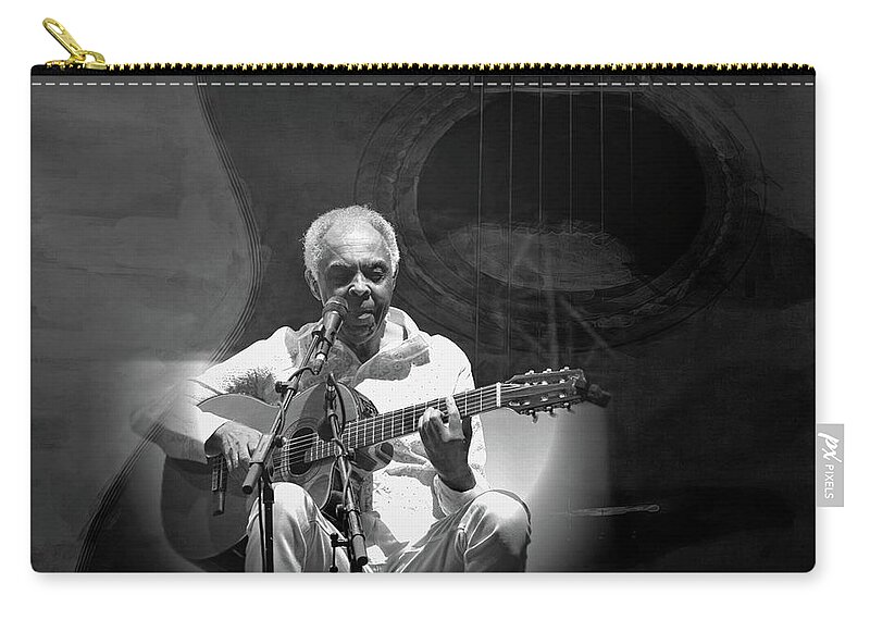 Gilberto Gil Zip Pouch featuring the photograph Gilberto Gil by Jean Francois Gil