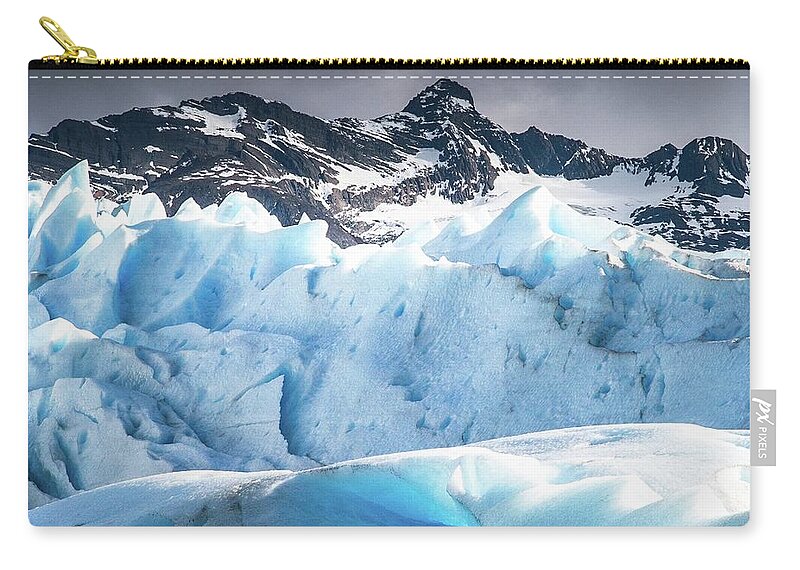 Glacier Zip Pouch featuring the photograph Glaciar 4 by Ryan Weddle