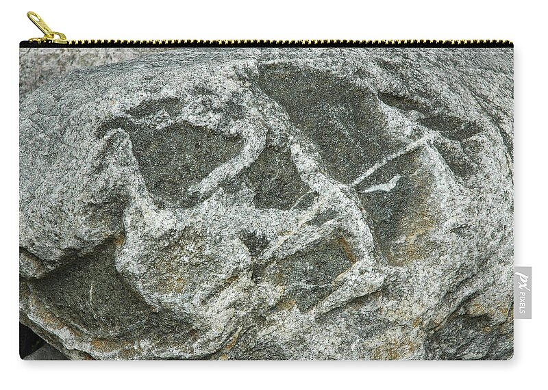 Usa Zip Pouch featuring the photograph Glacier Rock Art by LeeAnn McLaneGoetz McLaneGoetzStudioLLCcom