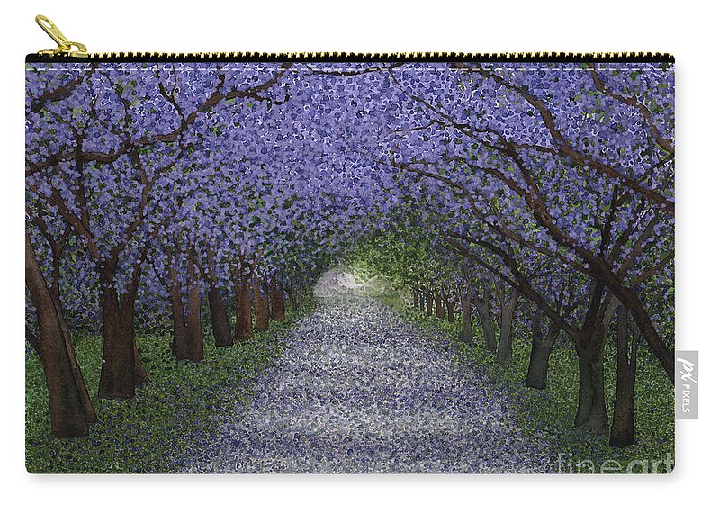 Jacaranda Carry-all Pouch featuring the painting Glade - Jacaranda Trees in Spring by Hilda Wagner