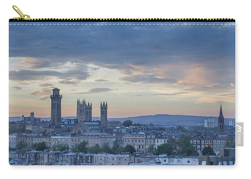 Blue Zip Pouch featuring the photograph Glasgow City View by Rick Deacon