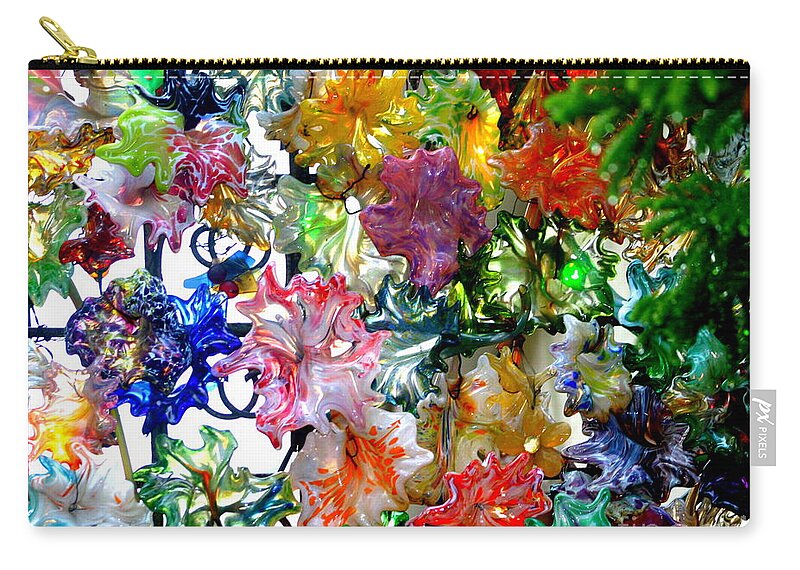 Flowers Zip Pouch featuring the photograph Glass Flower Garden In The French Quarter of New Orleans Louisiana by Michael Hoard