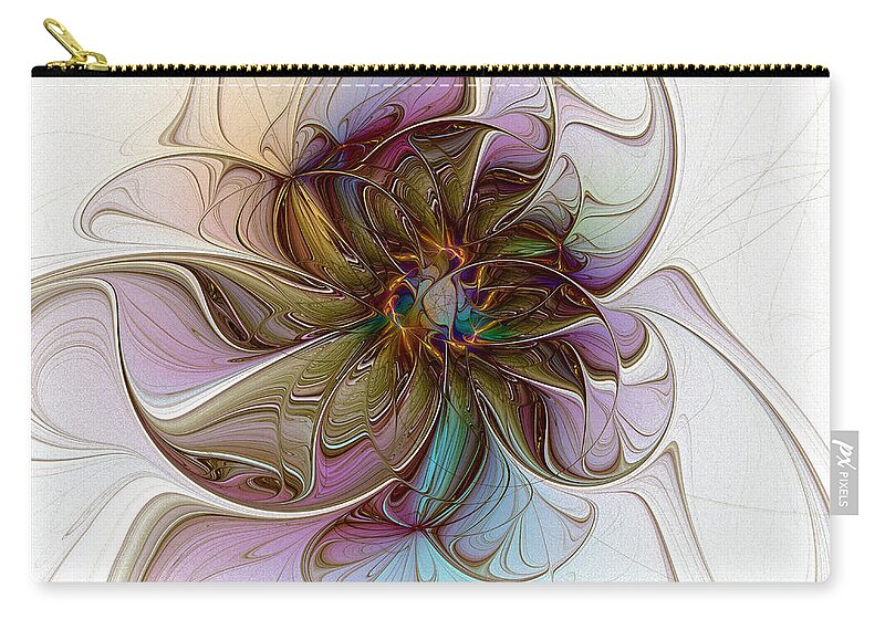 Digtital Art Zip Pouch featuring the digital art Glass Petals by Amanda Moore