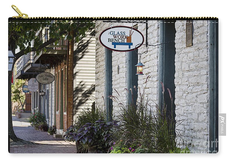 St. Charles Zip Pouch featuring the photograph Glass Work Bench by Andrea Silies