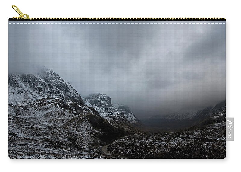 Scotland Zip Pouch featuring the digital art Glencoe - Three Sisters by Pat Speirs