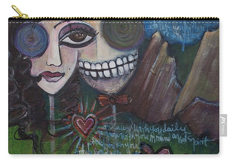 Wedding Zip Pouch featuring the painting Glenn and Allison by Laurie Maves ART