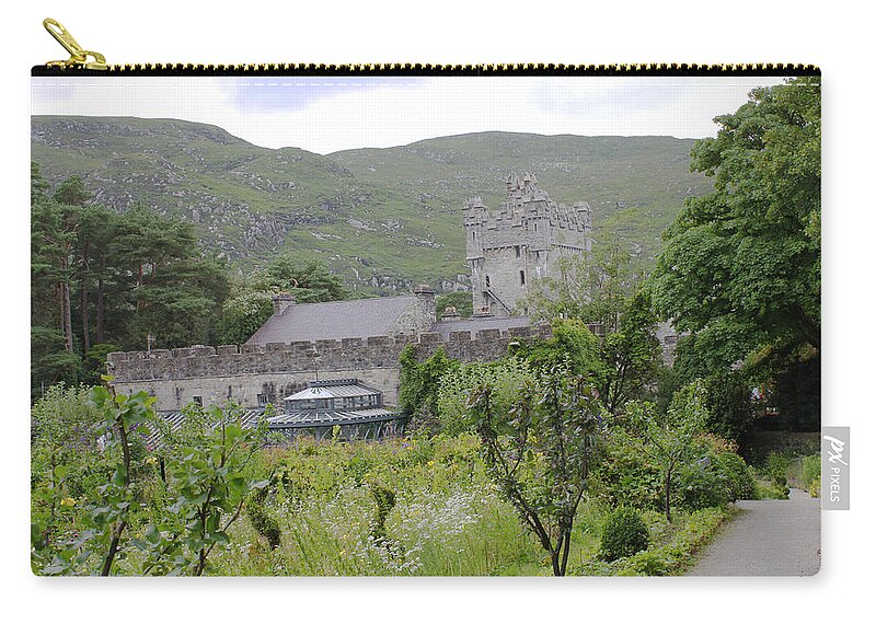 Glenveagh Castle Zip Pouch featuring the photograph Glenveagh Castle Gardens 4287 by John Moyer