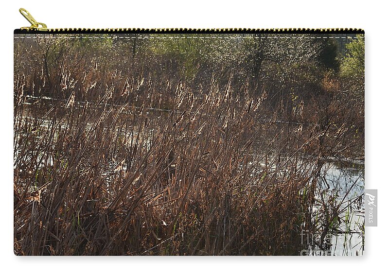 Glistens With Gold Zip Pouch featuring the photograph Glistens With Gold by Maria Urso