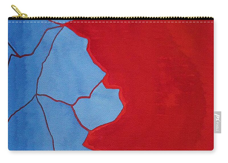 The Matrix Zip Pouch featuring the painting Glitch in the Matrix original painting by Sol Luckman