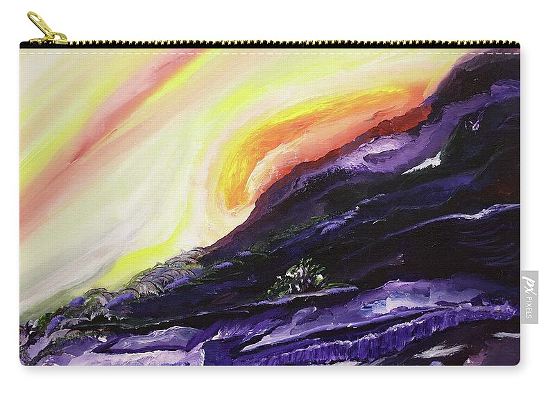 Abstract Zip Pouch featuring the digital art Gloaming by Jennifer Galbraith