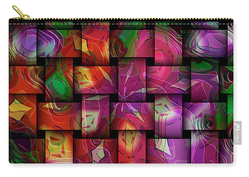 Colorful Zip Pouch featuring the digital art Global Connection by Gerlinde Keating