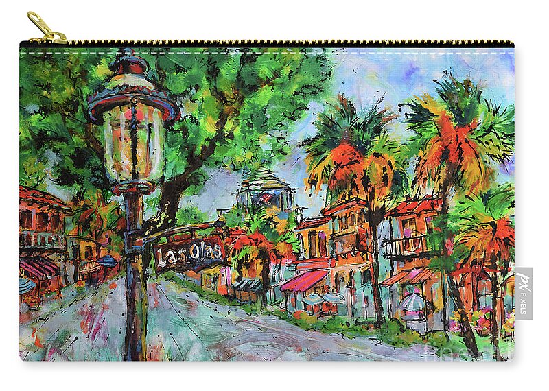 Las Olas Boulevard Carry-all Pouch featuring the painting Glorious Los Olas by Jyotika Shroff