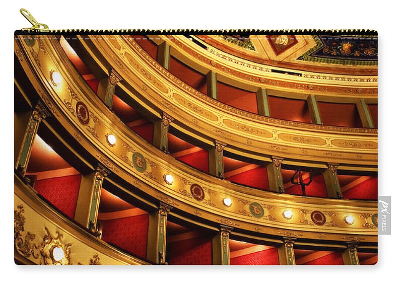 Theatre Zip Pouch featuring the photograph Glorious Old Theatre by Marilyn Hunt