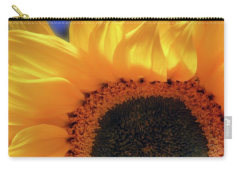 Sunflower Zip Pouch featuring the photograph Glorious Sunflower by Johanna Hurmerinta