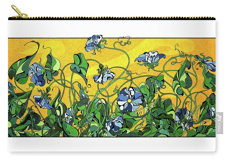 Spring Zip Pouch featuring the mixed media Glory In The Flower by Michele Sleight