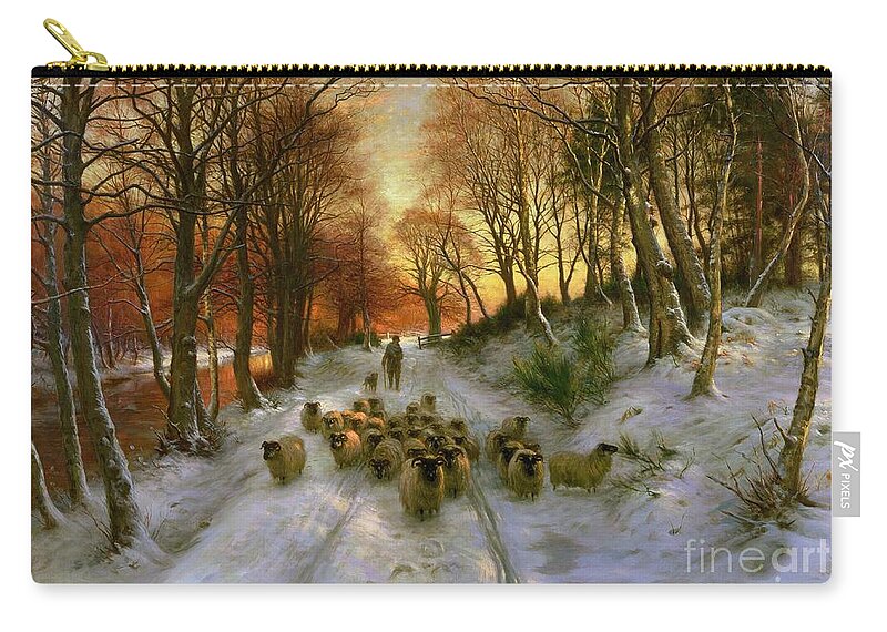 Glowed Zip Pouch featuring the painting Glowed with Tints of Evening Hours by Joseph Farquharson