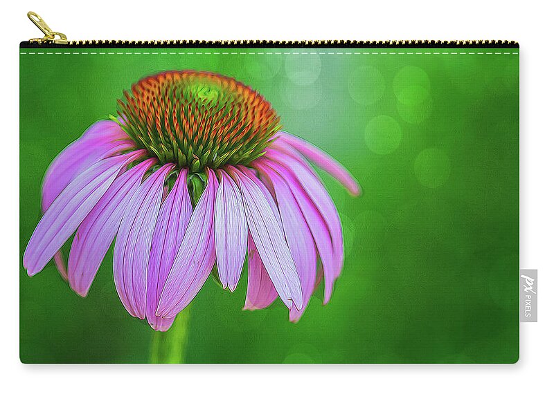 Flower Carry-all Pouch featuring the photograph Glowing Cone Flower by Cathy Kovarik