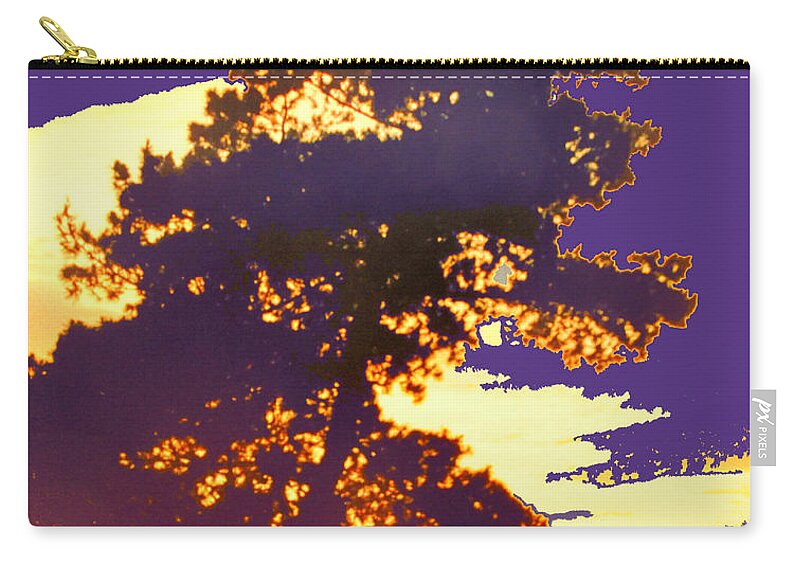 Tree Zip Pouch featuring the digital art Glowing Edges by Ian MacDonald