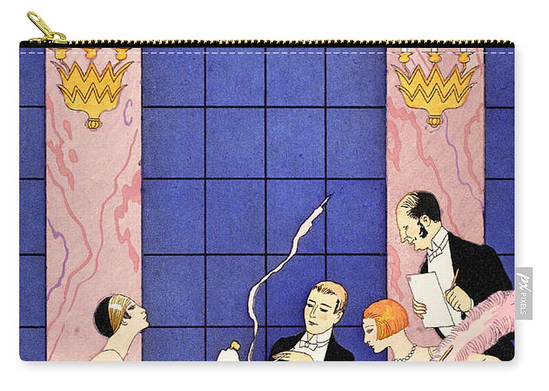 Gluttony Zip Pouch featuring the painting Gluttony by Georges Barbier