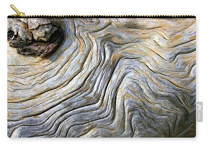 Trees Zip Pouch featuring the photograph Gnarled Driftwood by Polly Castor