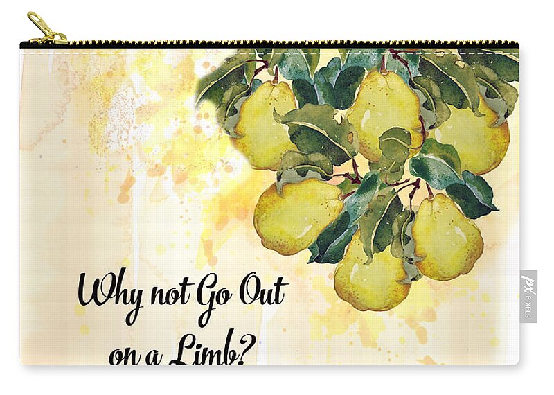 Fruit Zip Pouch featuring the digital art Go Out on a Limb by Colleen Taylor