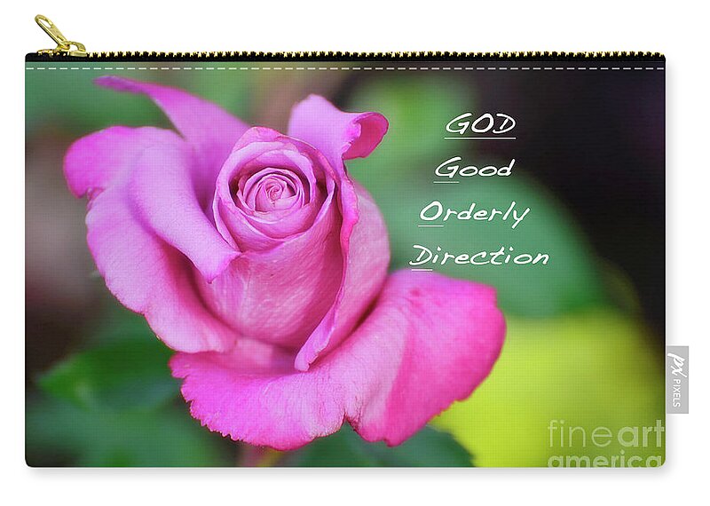 God Zip Pouch featuring the photograph God Equals Rose by Debby Pueschel