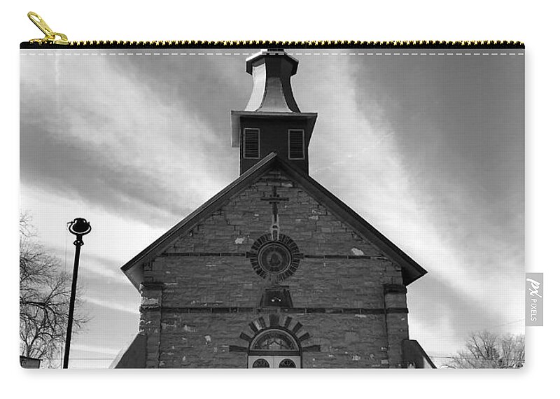 Black And White Zip Pouch featuring the photograph Gods House by Brad Hodges