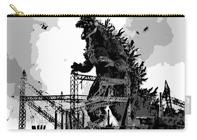 Godzilla Zip Pouch featuring the photograph Godzilla by George Pedro