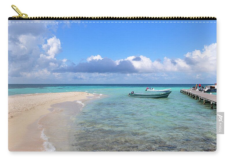 Belize Zip Pouch featuring the photograph Goff's Caye Island by Joel Thai