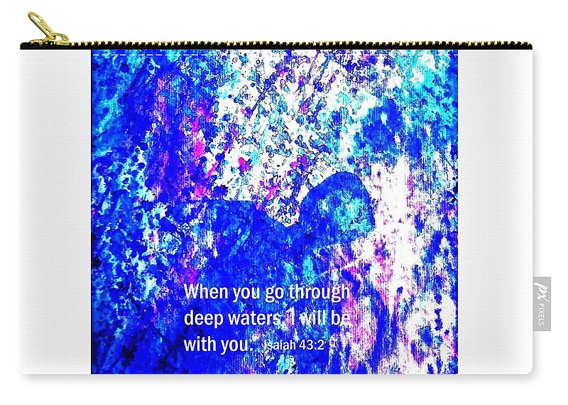 Deep Water Zip Pouch featuring the painting Going Through Deep Waters by Hazel Holland