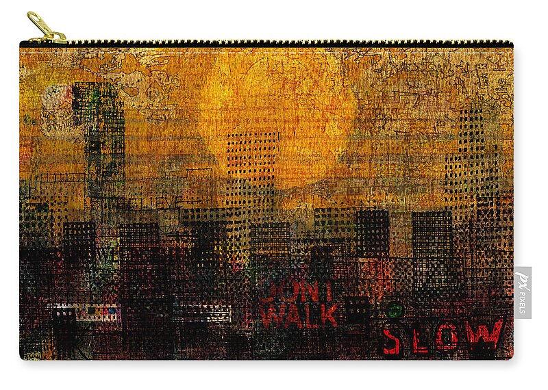 Gold Zip Pouch featuring the digital art Gold by Andy Mercer