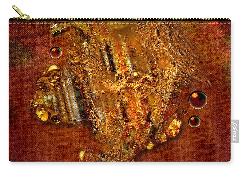Angel Zip Pouch featuring the painting Gold Angel by Alexa Szlavics