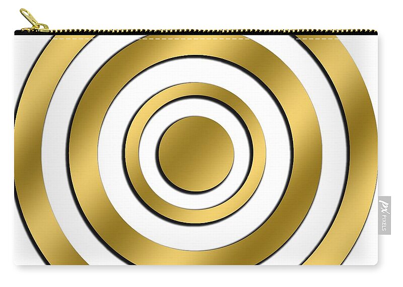 Gold Circles Zip Pouch featuring the digital art Gold Circles by Chuck Staley