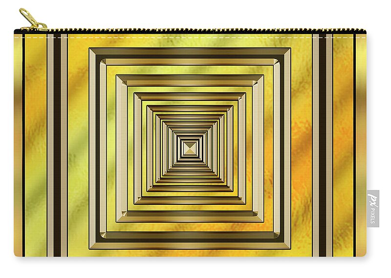 Gold Design 19 Zip Pouch featuring the digital art Gold Design 19 by Chuck Staley