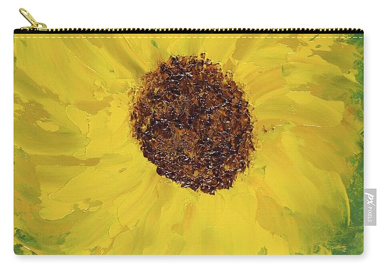  Zip Pouch featuring the painting Golden Coneflower by Barrie Stark