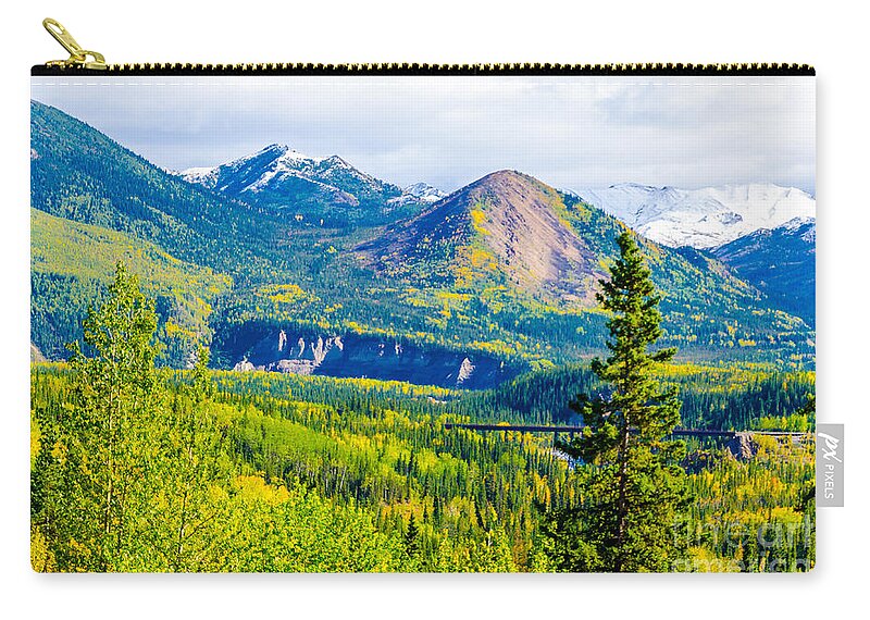 2015 Zip Pouch featuring the photograph Golden Denali by Mary Carol Story