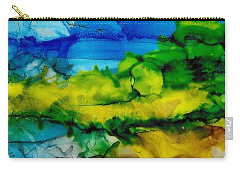 Abstract Zip Pouch featuring the painting Golden Fields by Louise Adams
