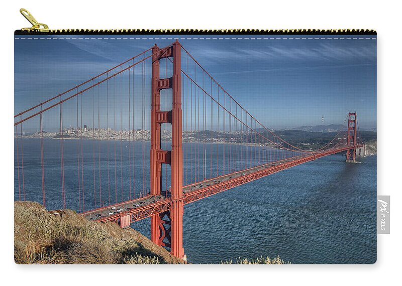 Architektur Zip Pouch featuring the photograph Golden Gate by Andreas Freund