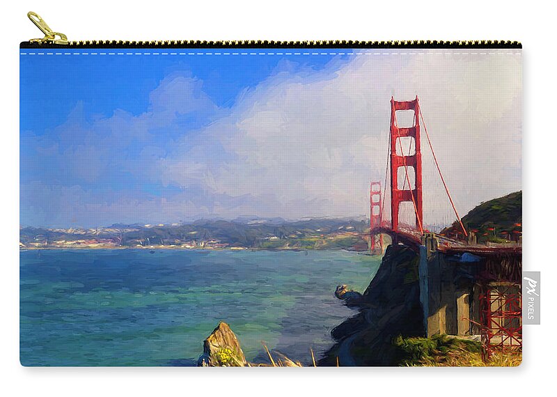 Golden Gate Zip Pouch featuring the photograph Golden Gate by Greg Norrell