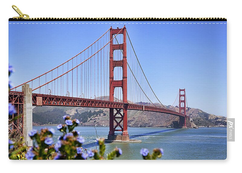 Golden Gate Zip Pouch featuring the photograph Golden Gate by Kelley King