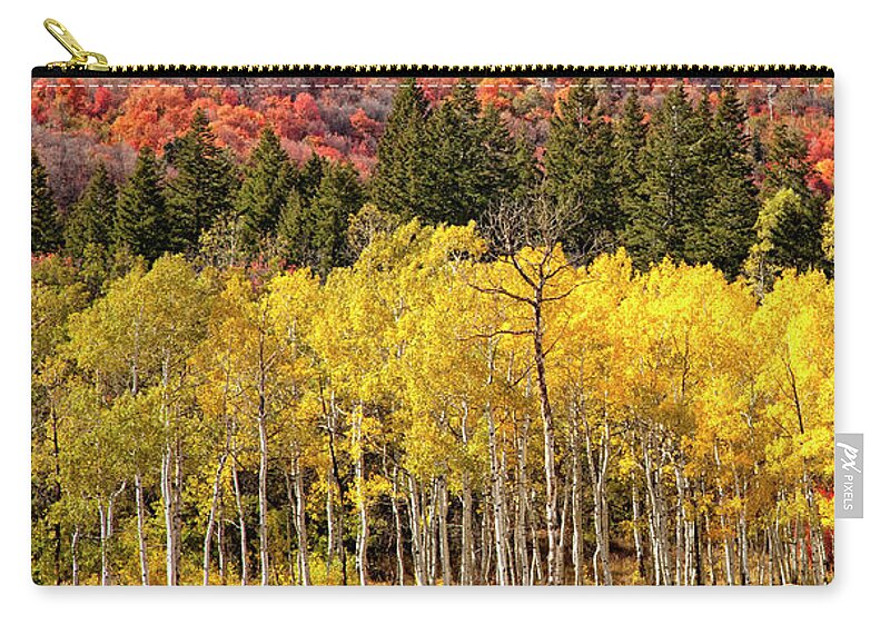 Golden Hour Cottonwood Heights Zip Pouch featuring the photograph Golden Hour Cottonwood Heights Large Canvas Art, Canvas Print, Large Art, Large Wall Decor by David Millenheft