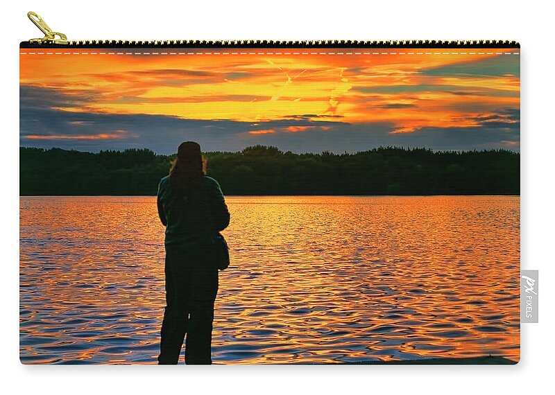 Sunrise Zip Pouch featuring the photograph Golden Hour by Nadia Sanowar