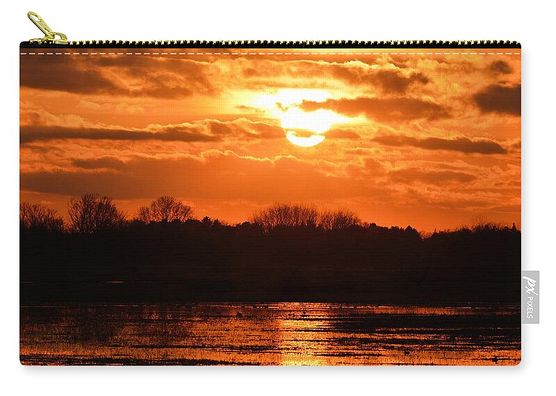Marsh Zip Pouch featuring the photograph Golden Marsh by Bonfire Photography