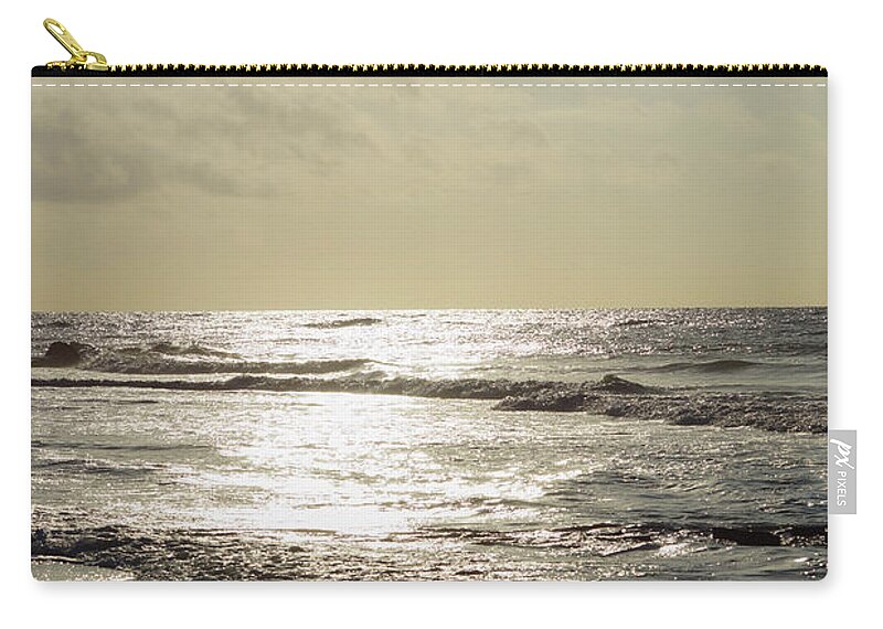 Folly Beach Zip Pouch featuring the photograph Golden Morning At Folly by Jennifer White