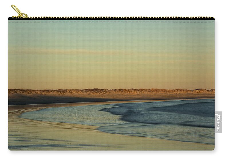 Newport Zip Pouch featuring the photograph Golden Morning on Rhode Island Coast by Nancy De Flon