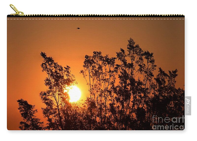 Golden Morning Zip Pouch featuring the photograph Golden Sunrise by Angela J Wright